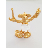 Verguld beeldje met kristal "Micky Mouse"